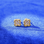925 Silver Moissanite Clover Earrings. 10MM