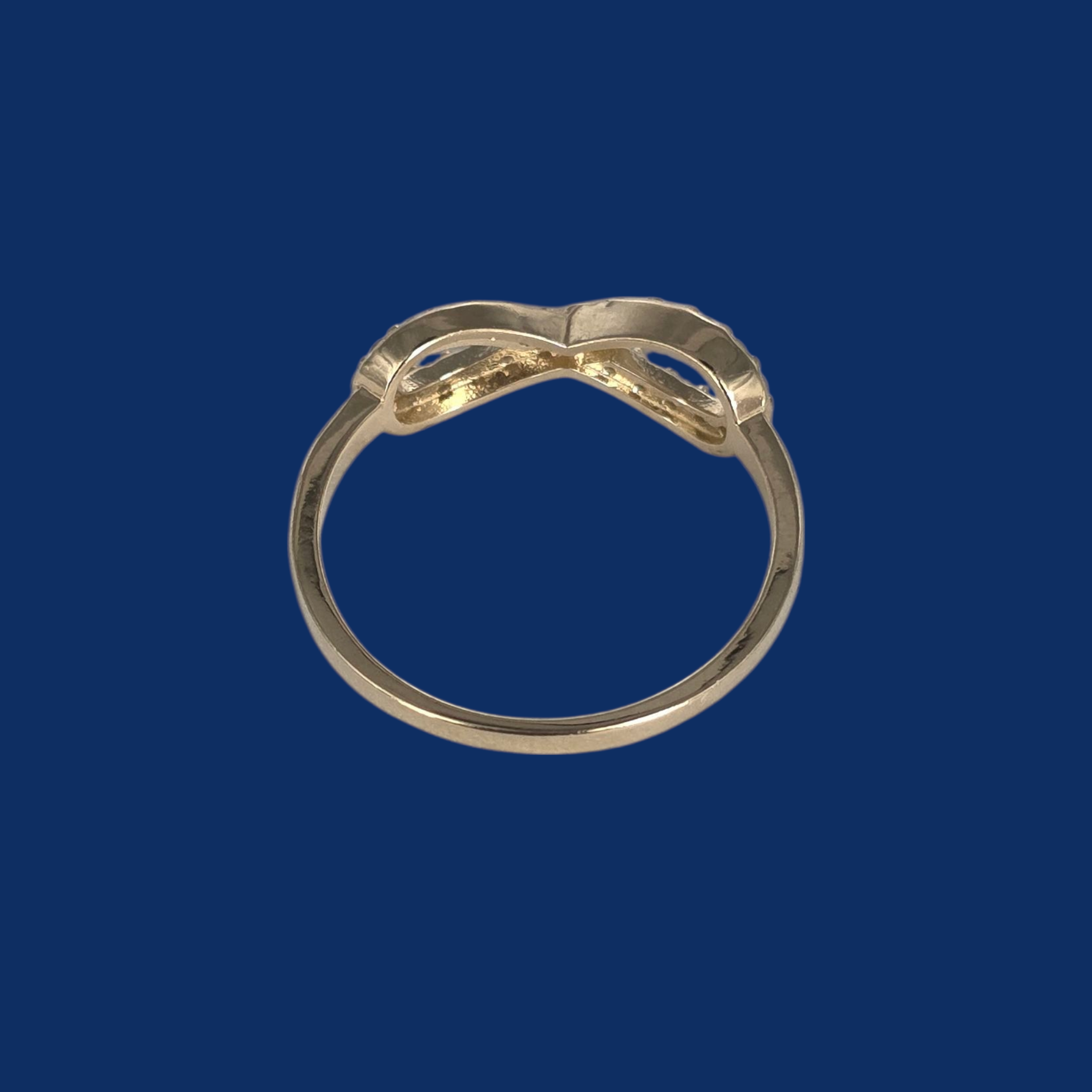 14K Gold CZ Infinity Ring