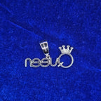 925 Silver Moissanite Custom Queen Pendent.