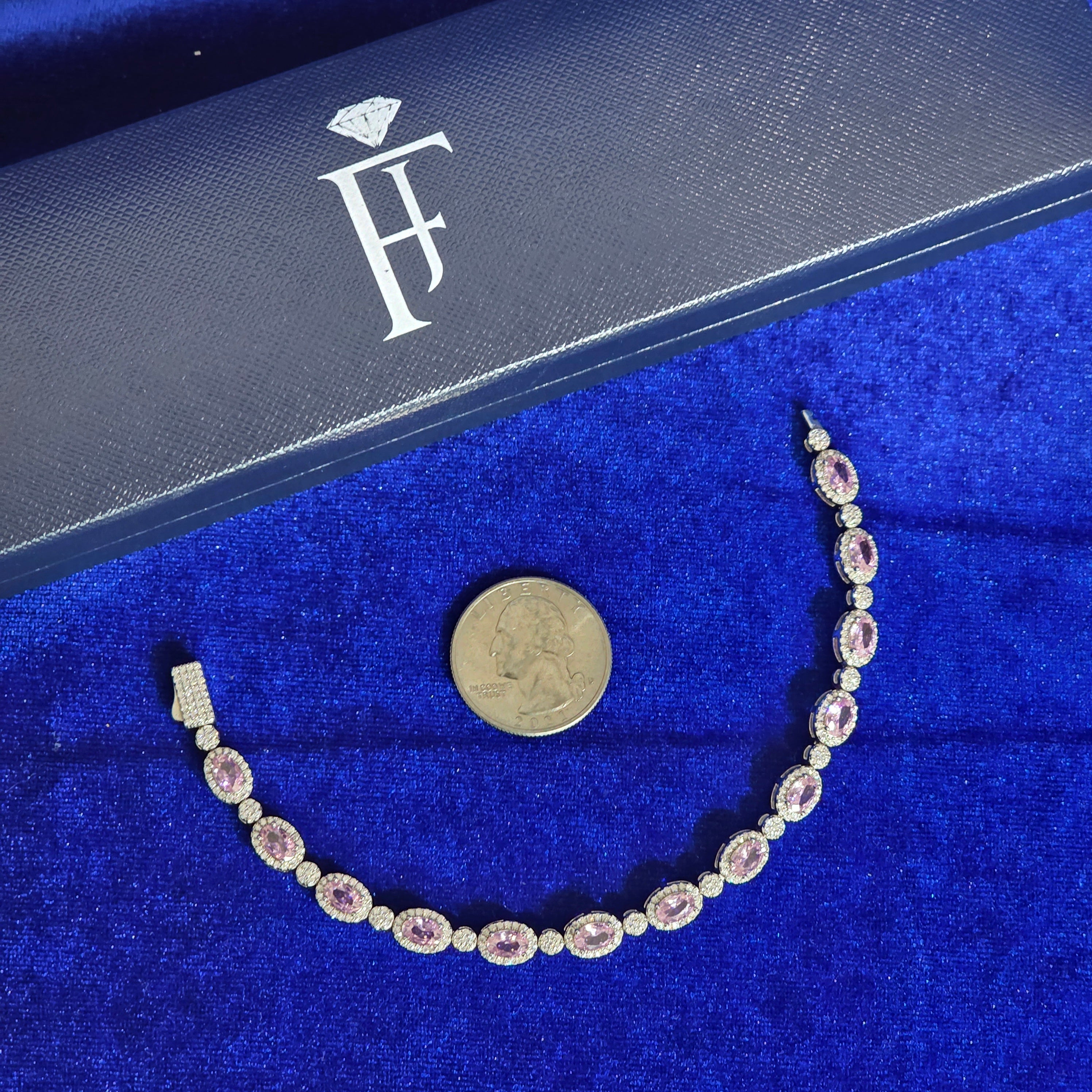 925 Silver Moissanite Colored Bracelet.