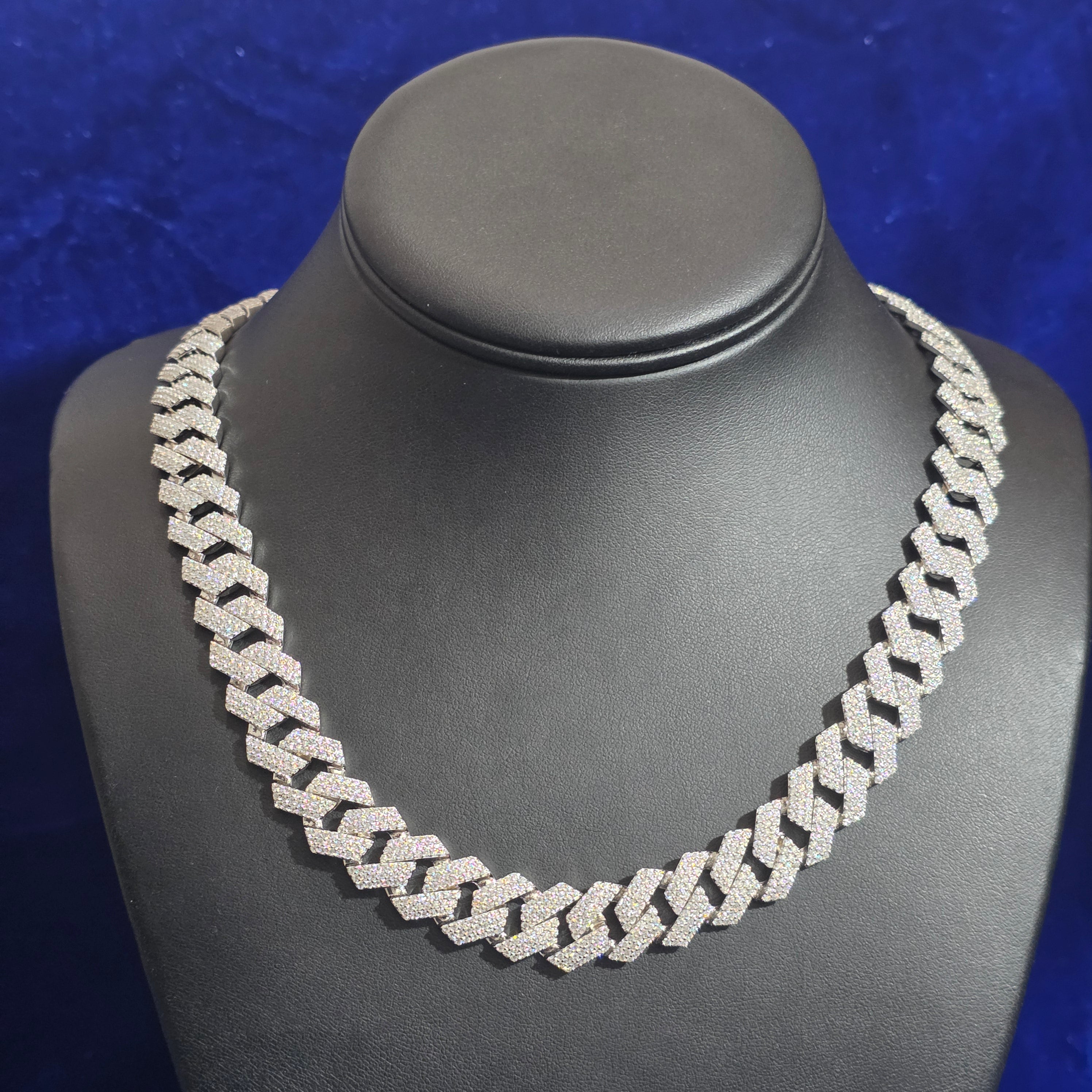 925 Silver Moissanite cuban chain 8MM-14MM
