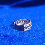 925 Silver Moissanite Cuban Link Band Ring