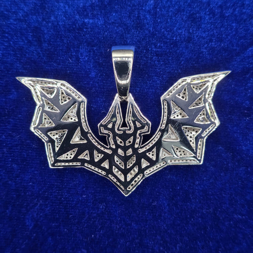 925 Silver Moissanite Custom BAT Pendent.