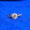 925 Silver Moissanite Round Accented Ring