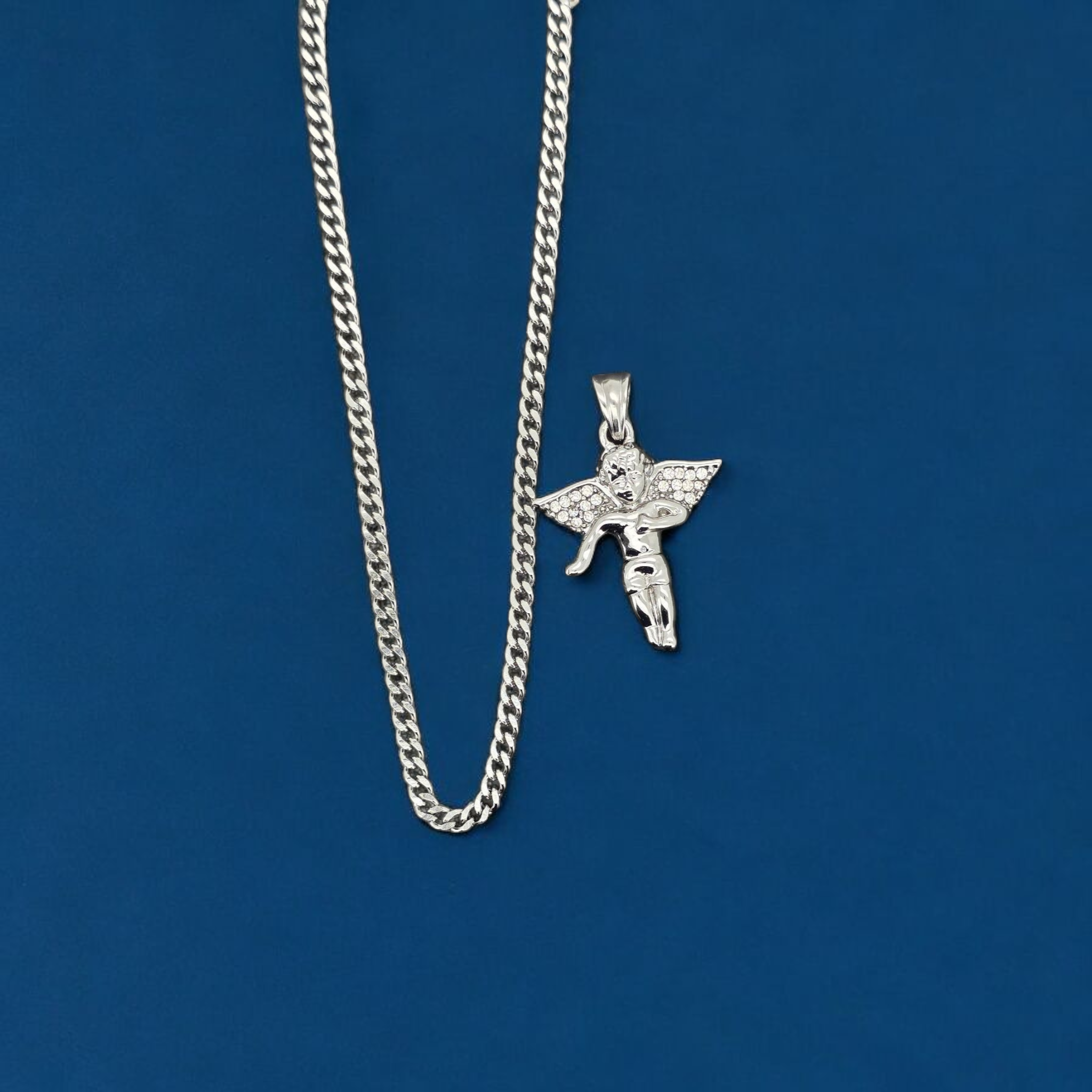 Stainless Steel Cupid Pendent and Chain Combo 24"
