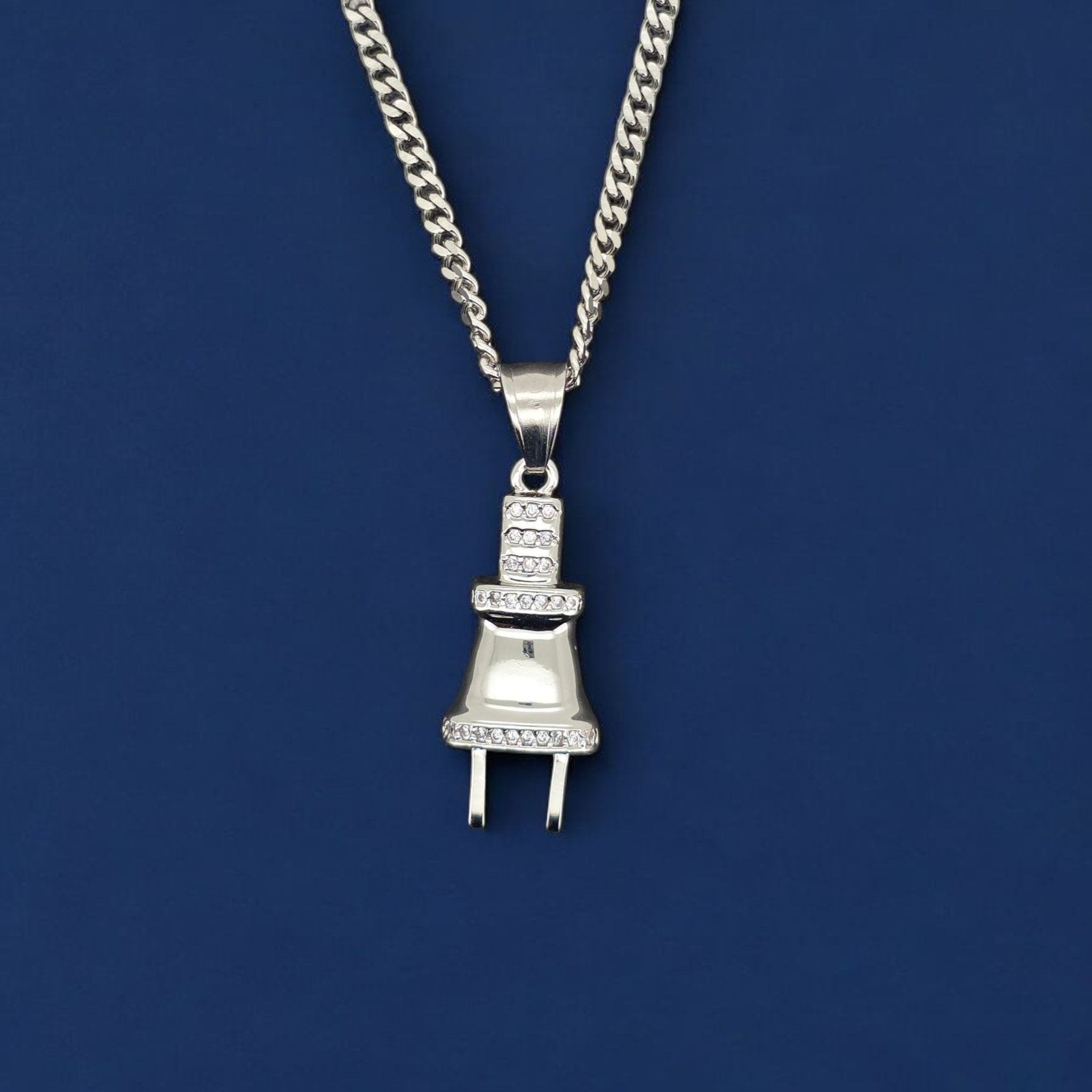 Stainless Steel Plug Charm and Chain Combo 24"