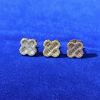 925 Silver Moissanite Clover Earrings. 10MM