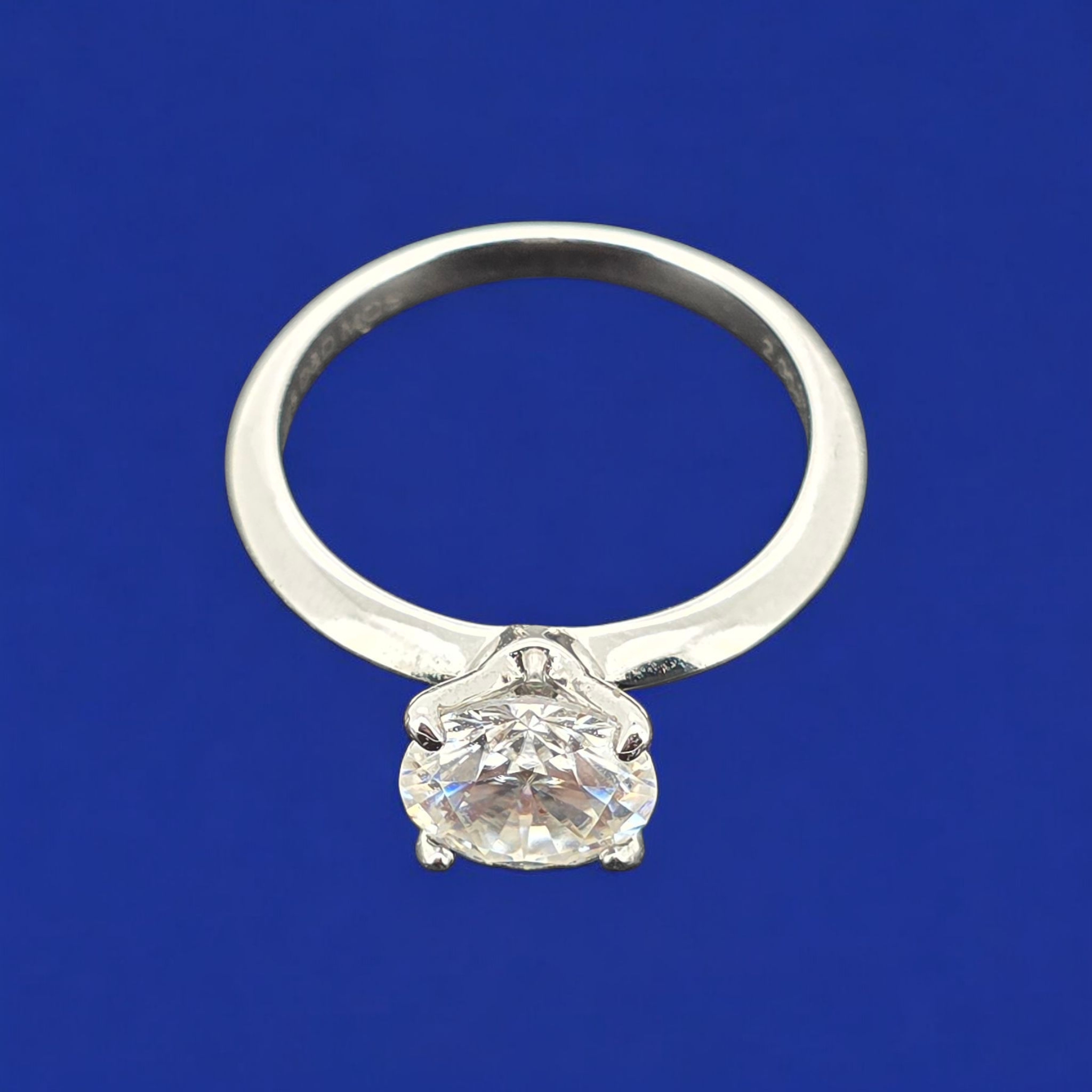 925 Silver Moissanite Round solitaire Ring 2 CTW