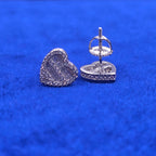 925 Silver Moissanite Heart Earrings.