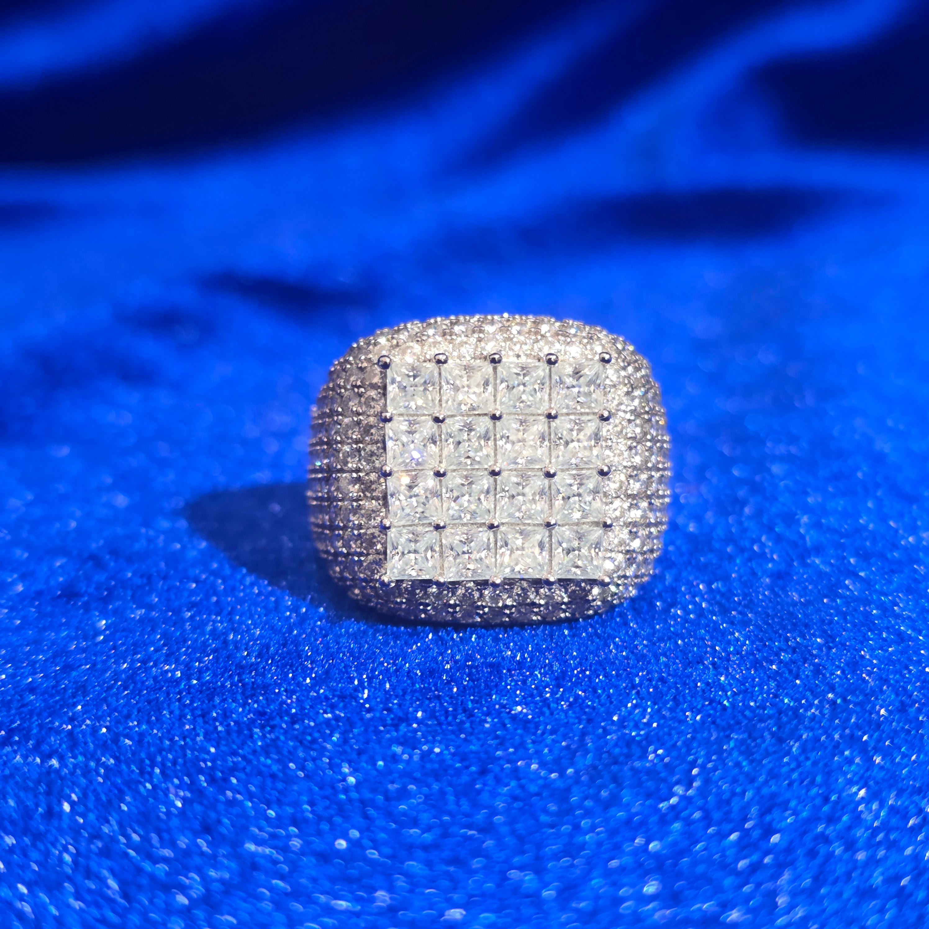 925 Silver Hip-Hop Moissanite Ring