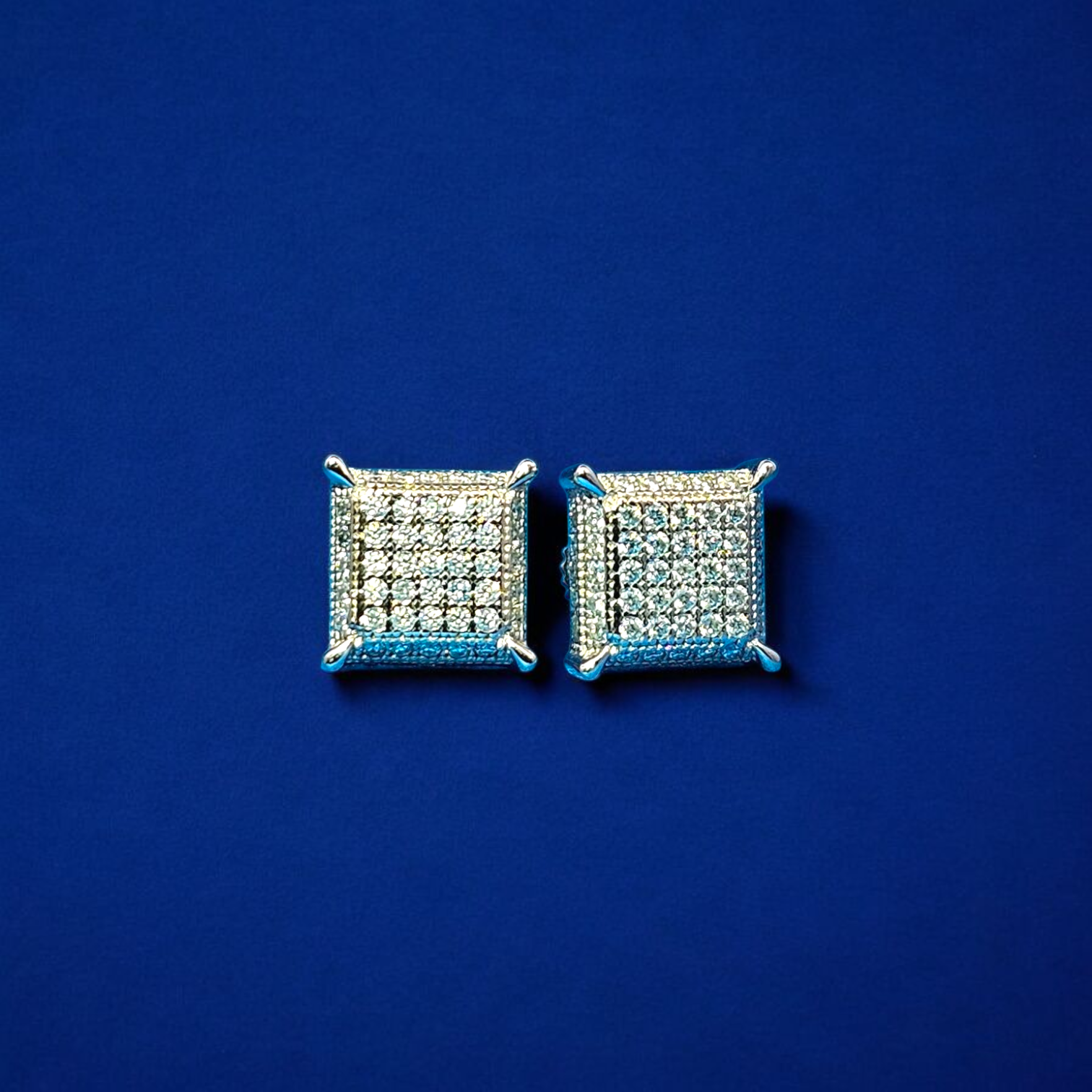 925 Silver Moissanite Square Earrings 0.34 CTW