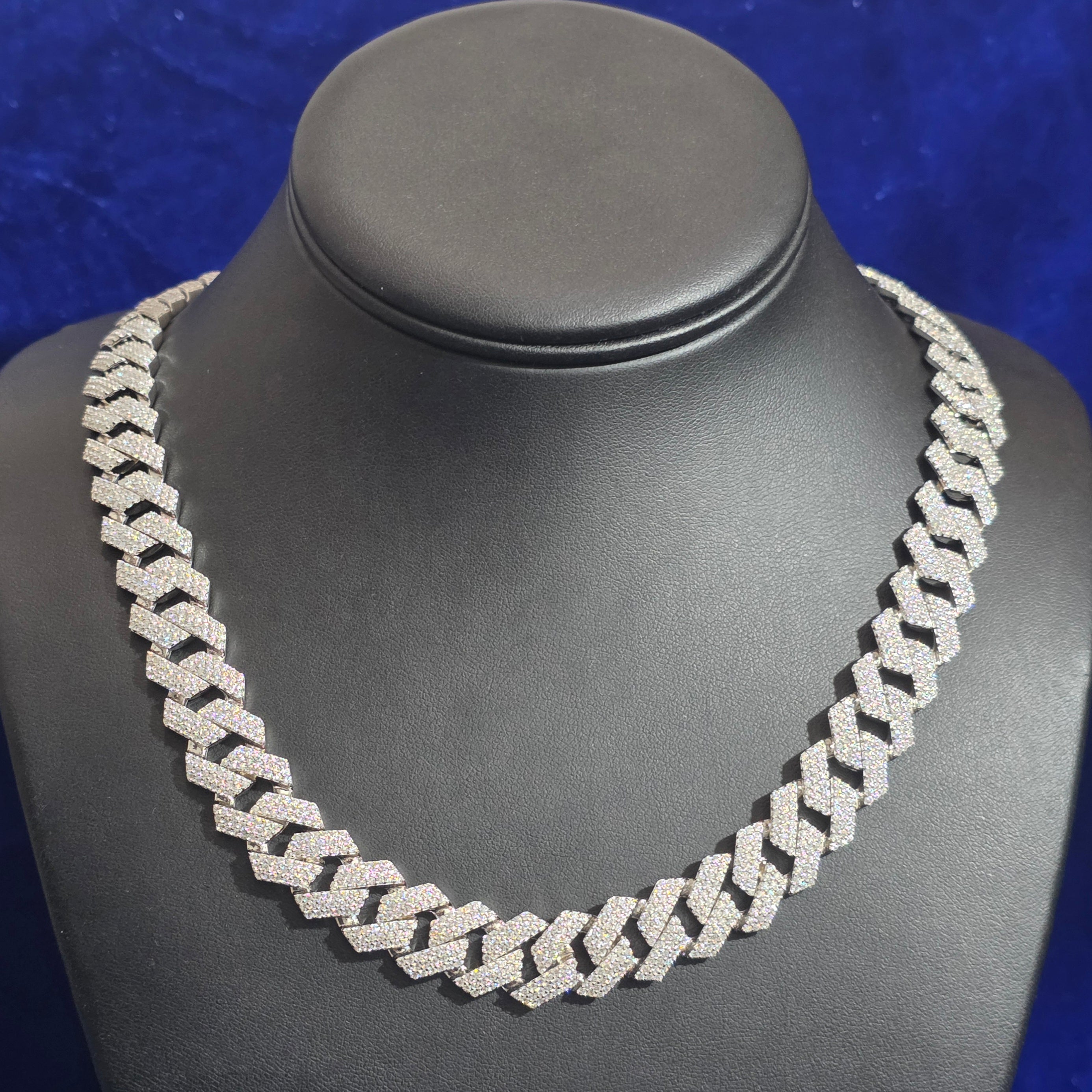 925 Silver Moissanite cuban chain 8MM-14MM