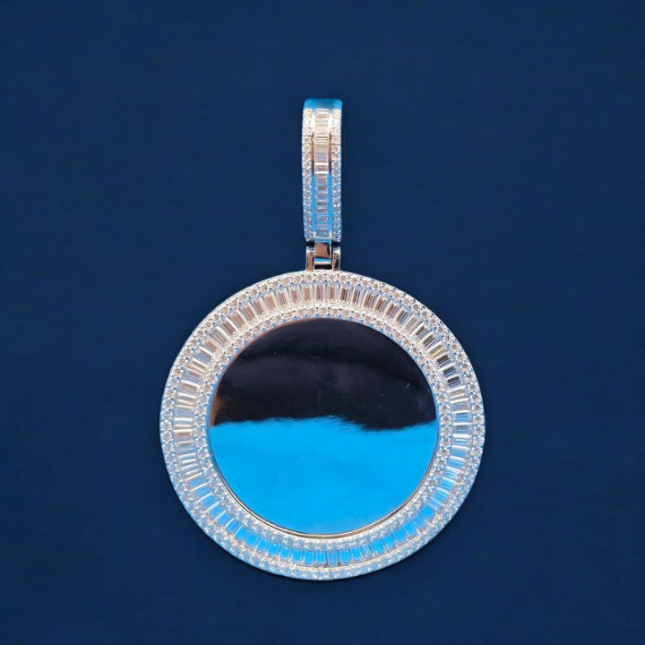 925 Silver Moissanite Memory Pendant 7.40 CTW
