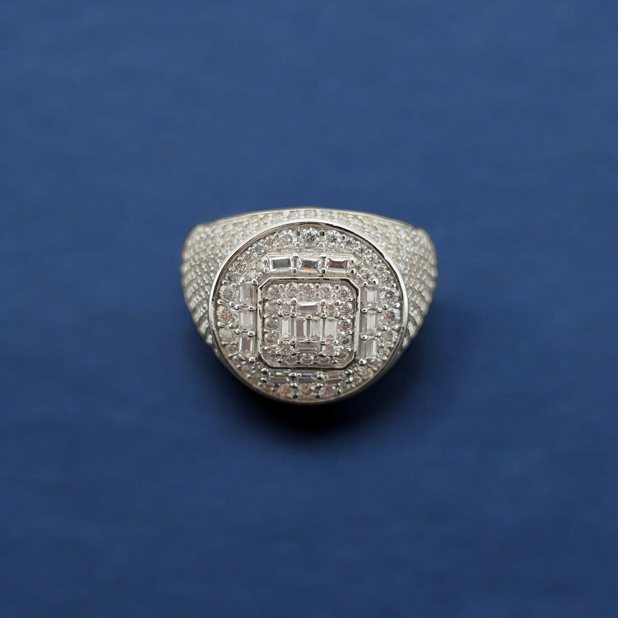 925 Silver Moissanite Signet Ring