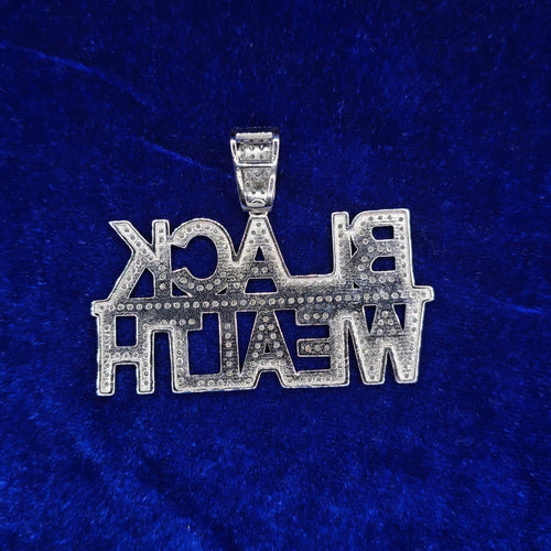 925 Silver Moissanite Custom Black Wealth Pendent