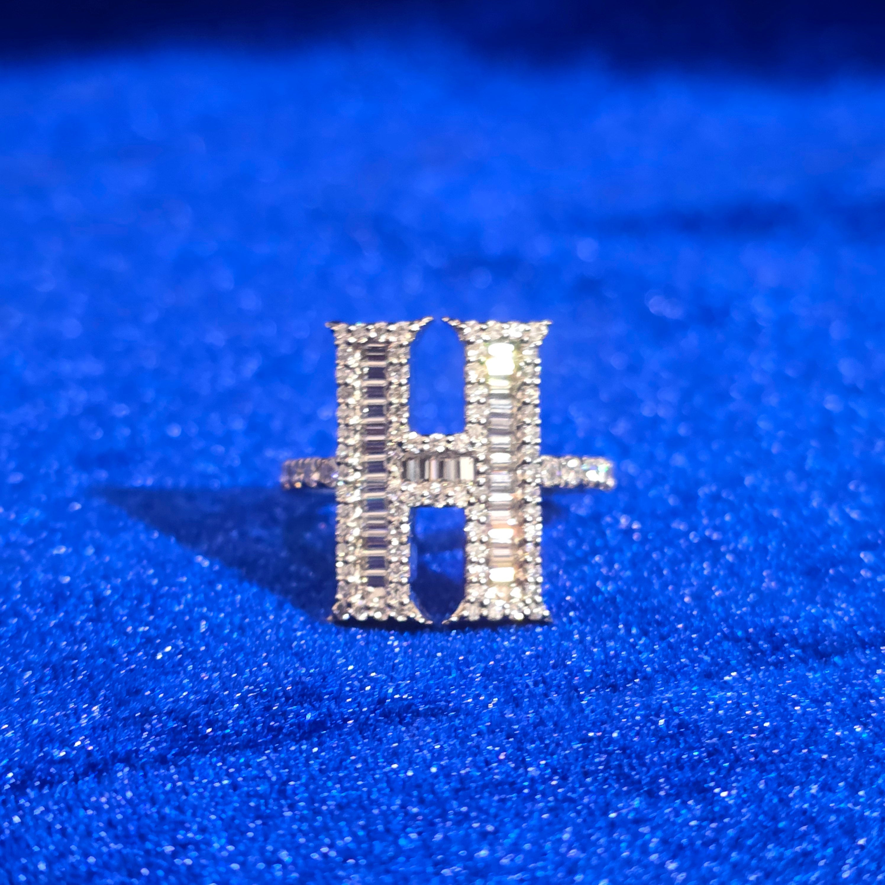 925 Silver Moissanite Custom Initial Rings