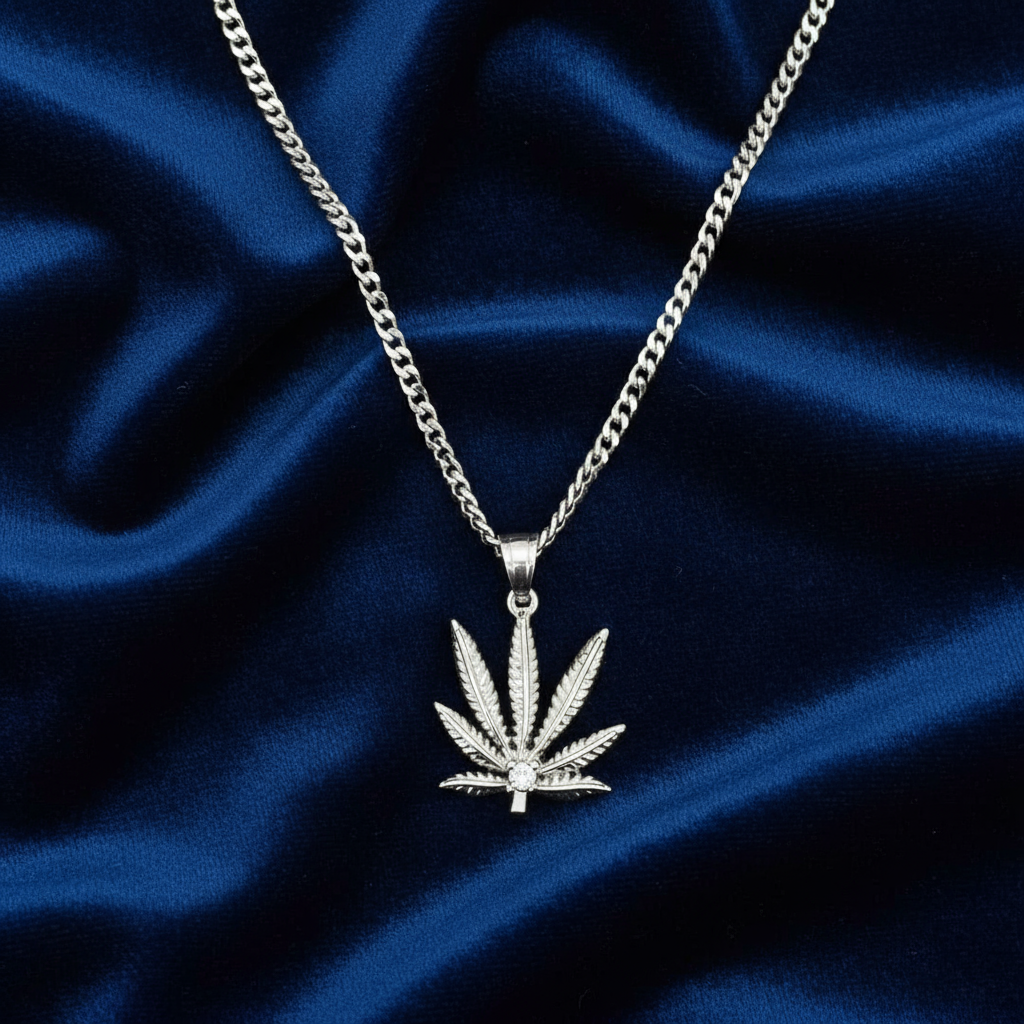 Stainless Steel Leaf Pendent and Chain Combo 24" at Flawless Jewelry