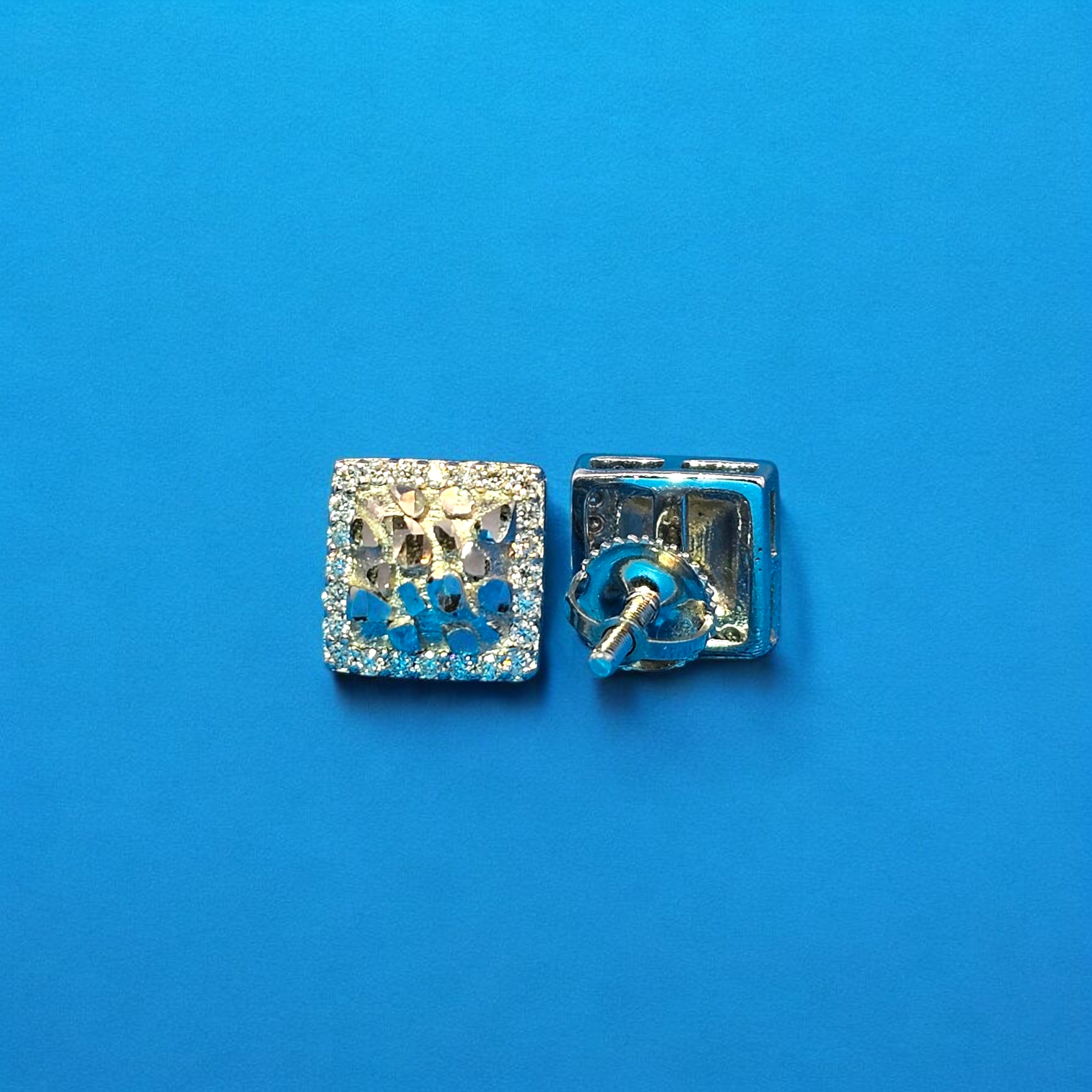 925 Silver Moissanite Square Earrings 0.30 CTW