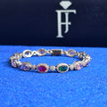 925 Silver Moissanite Colored Bracelet.