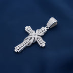 Silver Moissanite Timeless Cross Pendant  1.30 CTW at Flawless Jewelry