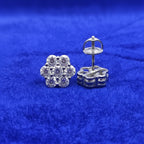 925 Silver Moissanite Flower Earrings.