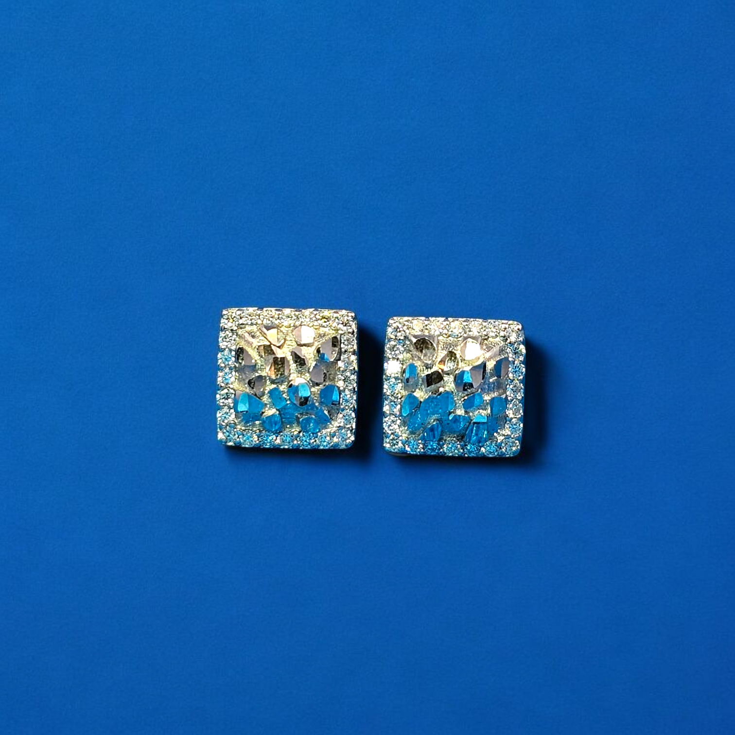 925 Silver Moissanite Square Earrings 0.30 CTW
