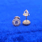 925 Silver Moissanite Solitaire Clusters Earrings.