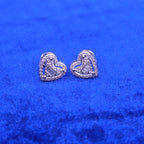 925 Silver Moissanite Heart Earrings.