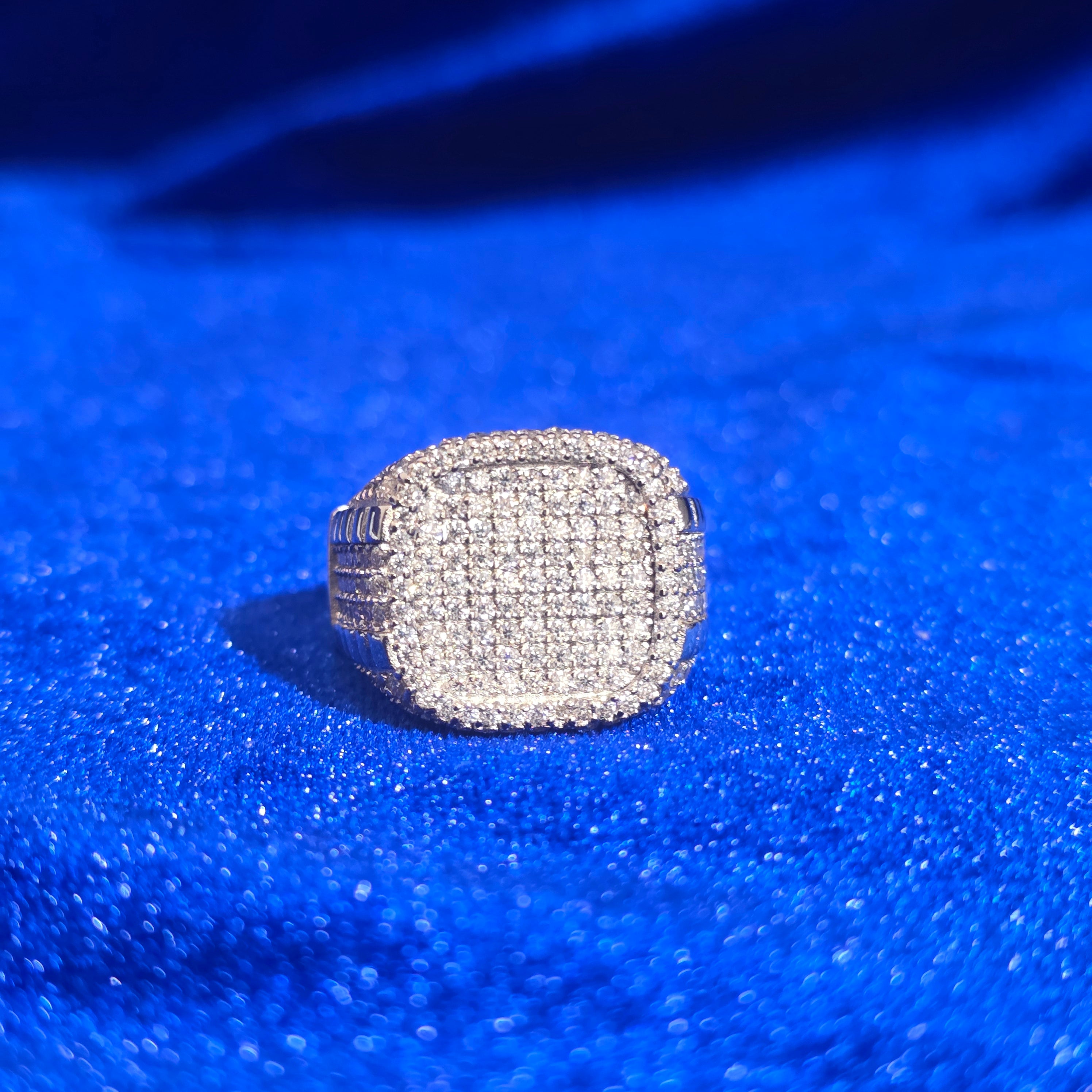 925 Silver Moissanite Signet Ring