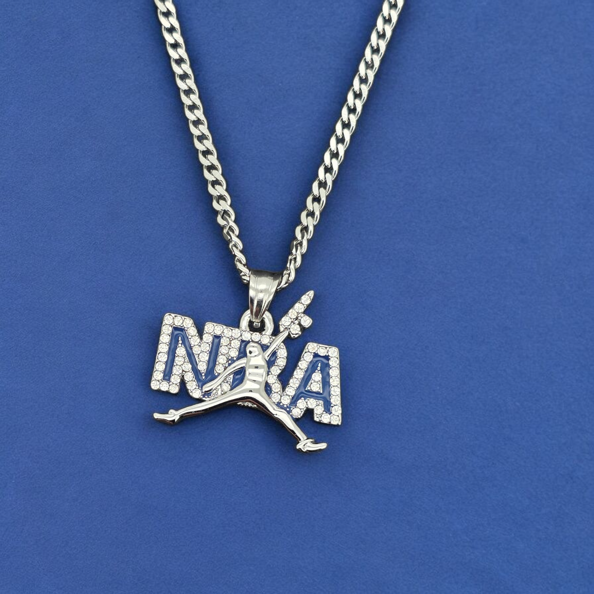 Stainless Steel NBA Charm and Chain Combo 24"