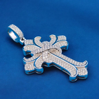 925 Silver Moissanite Antique-Style Cross Pendant 1.30 CTW at Flawless Jewelry