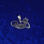 925 Silver Moissanite Custom Queen Pendent.