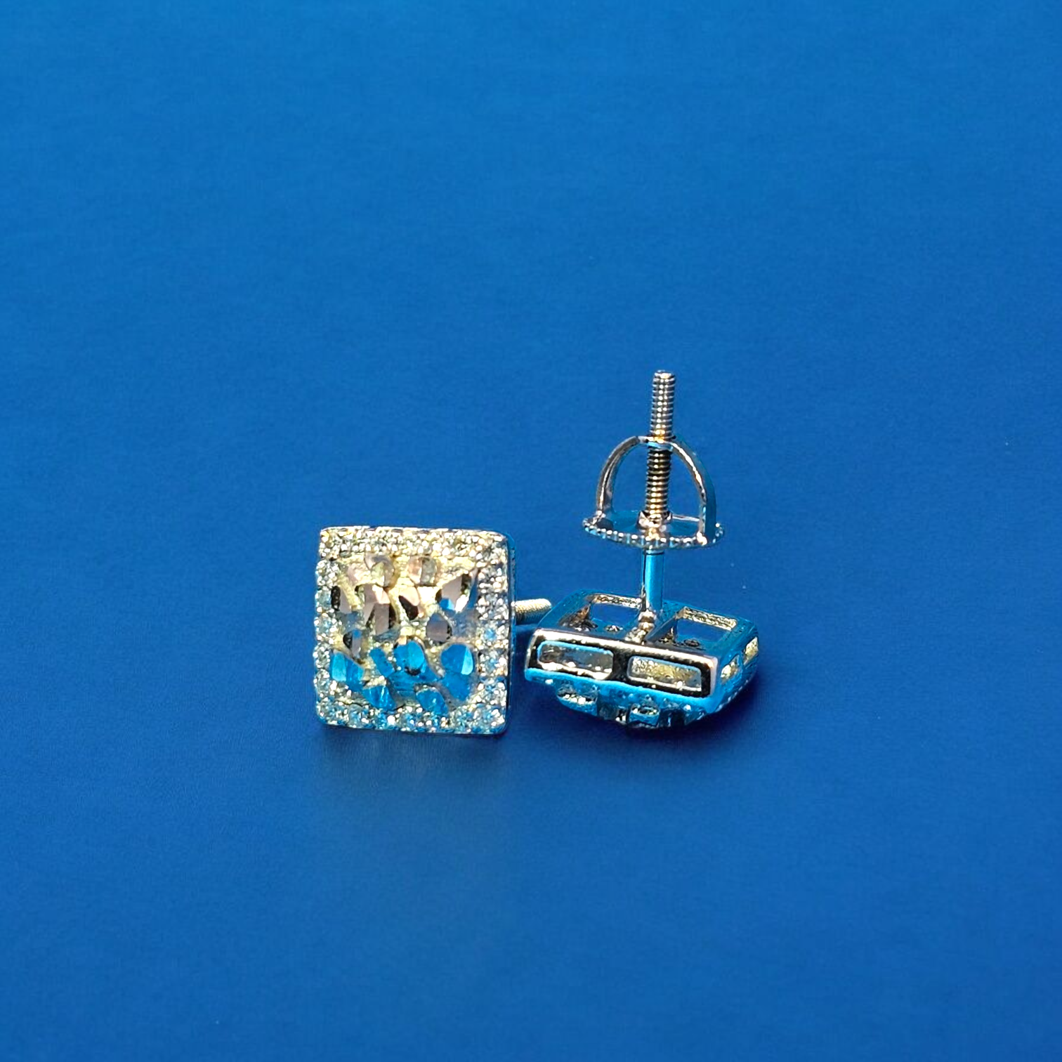 925 Silver Moissanite Square Earrings 0.30 CTW