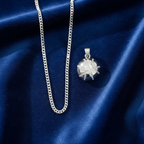 Stainless Steel Basketball Charm and Chain Combo 24" at Flawless Jewelry