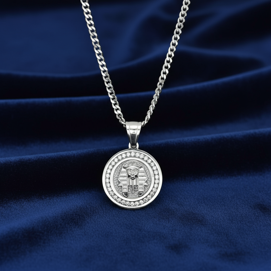 Stainless Steel Pharoah Pendent and Chain Combo 24" at Flawless Jewelry
