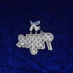 925 Silver Moissanite Custom Flight Pendent.