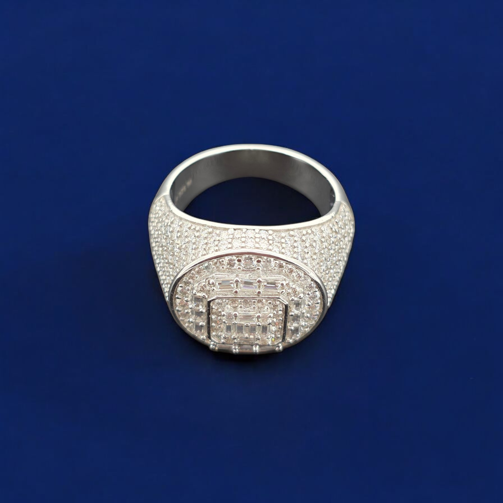 925 Silver Moissanite Signet Ring