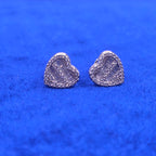 925 Silver Moissanite Heart Earrings.