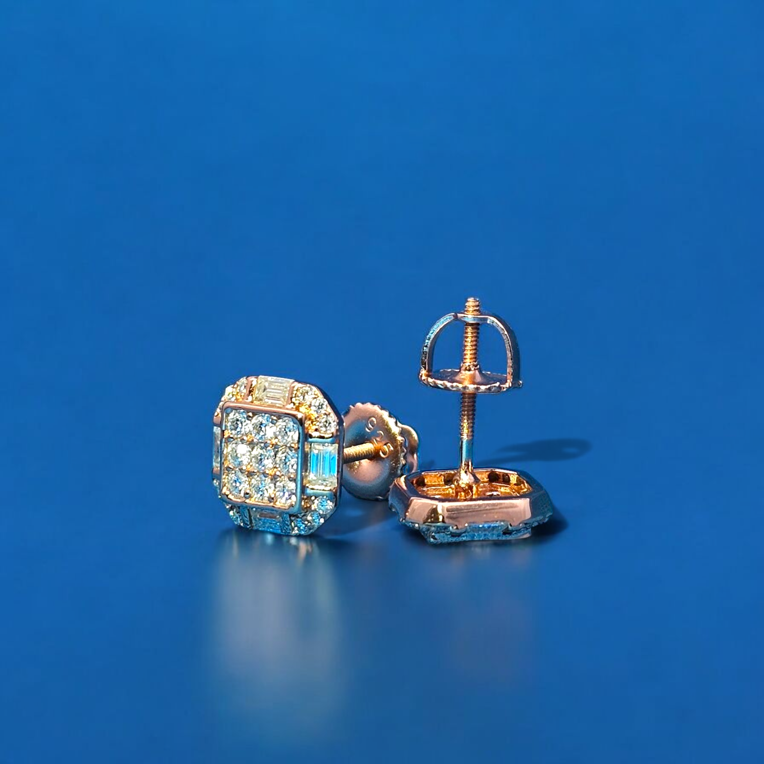925 Silver Moissanite Square Earring 0.65 CTW