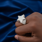 925 Silver Moissanite Star Ring