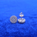 925 Silver Moissanite Round Earrings.