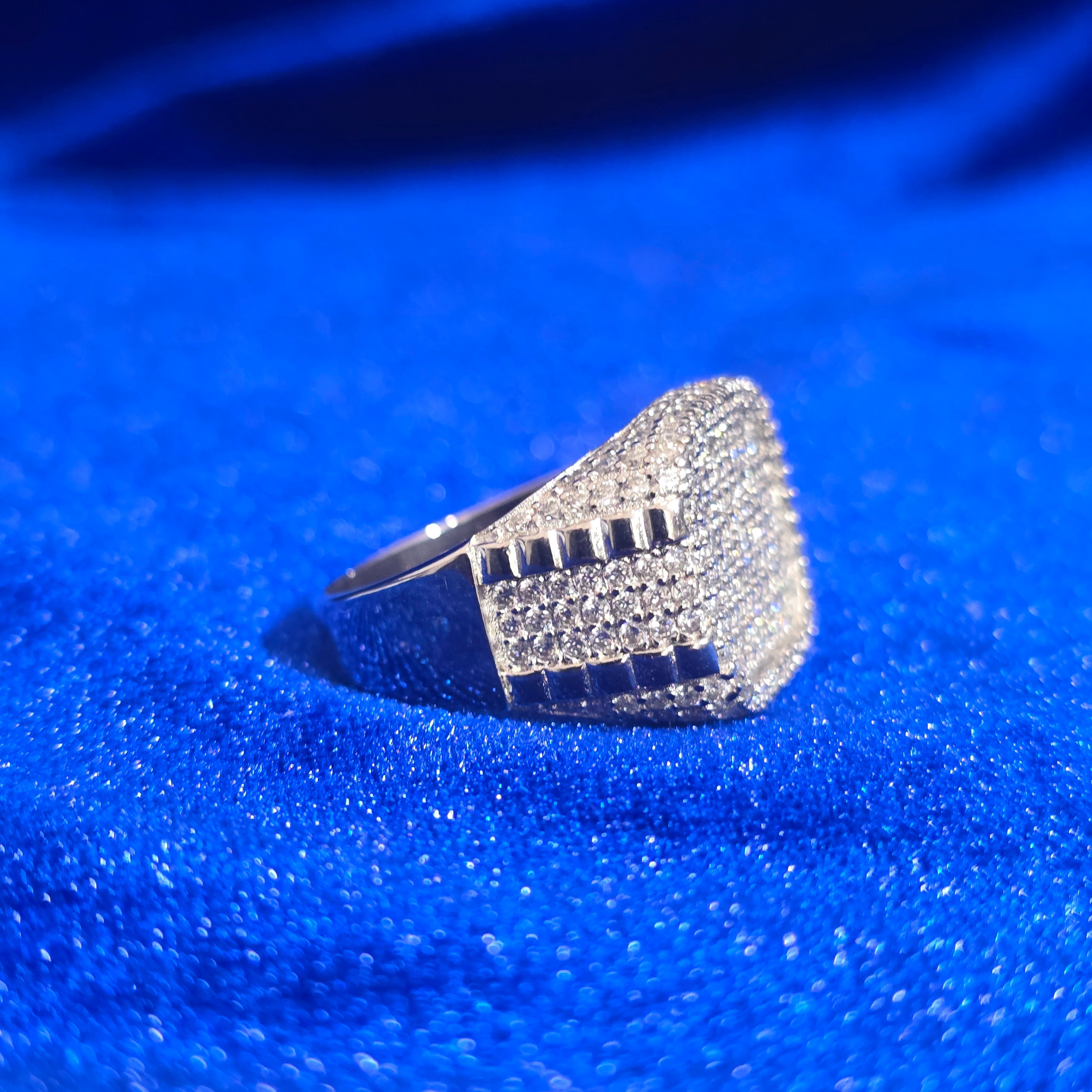 925 Silver Moissanite Signet Ring