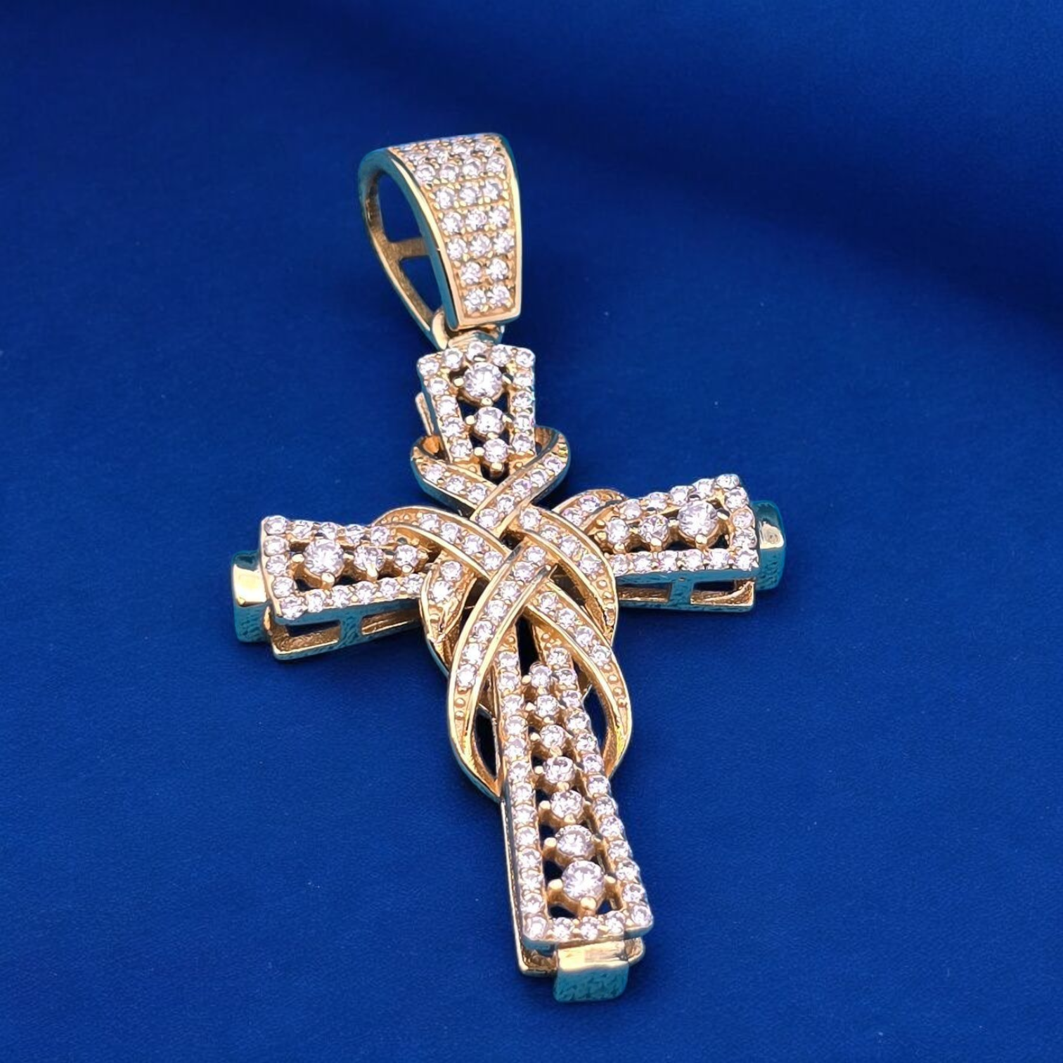 Silver Moissanite Timeless Cross Pendant  1.30 CTW