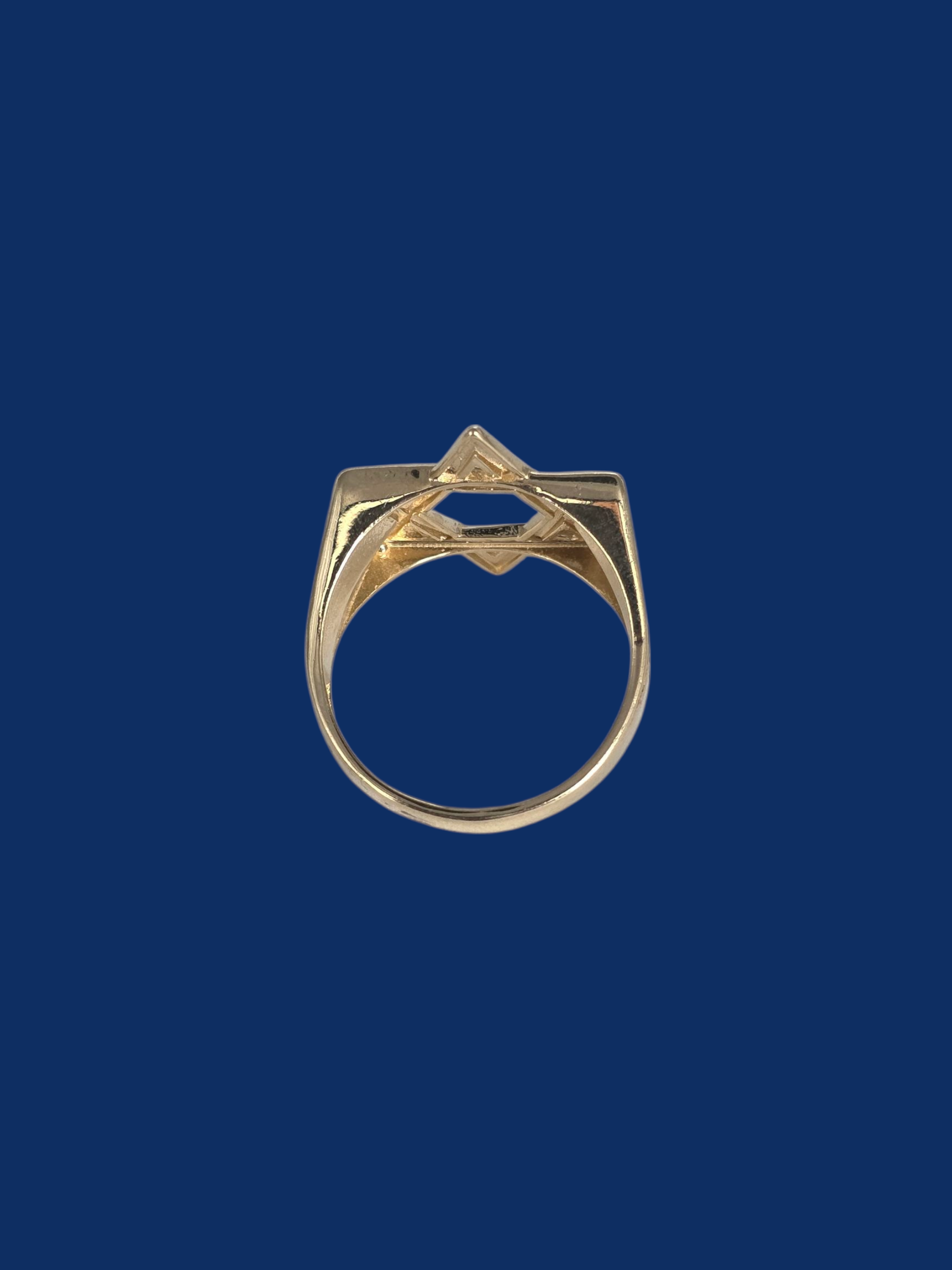 14K Gold Star Ring Mens