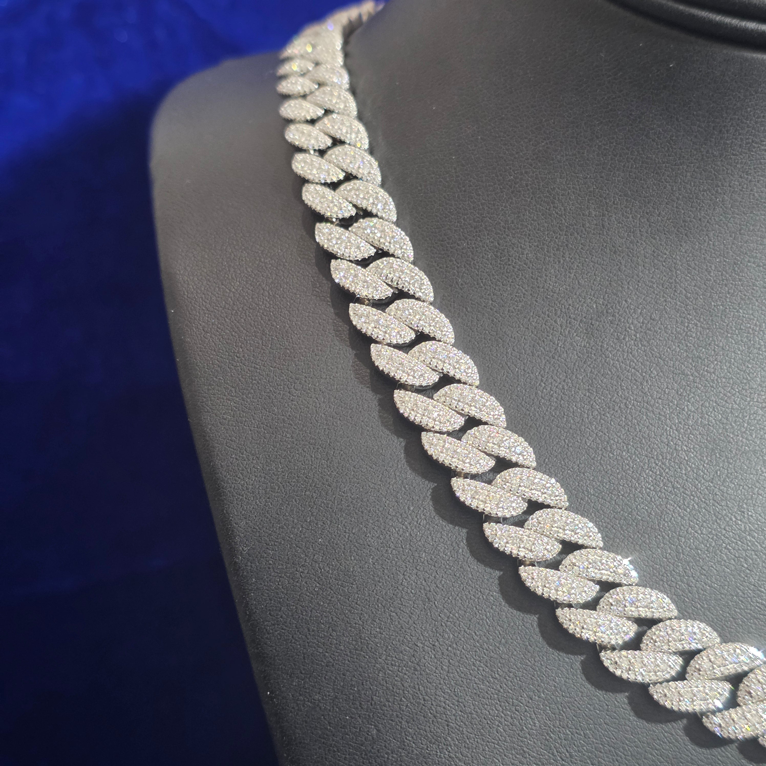 925 Silver Moissanite Miami Cuban Solid 12MM