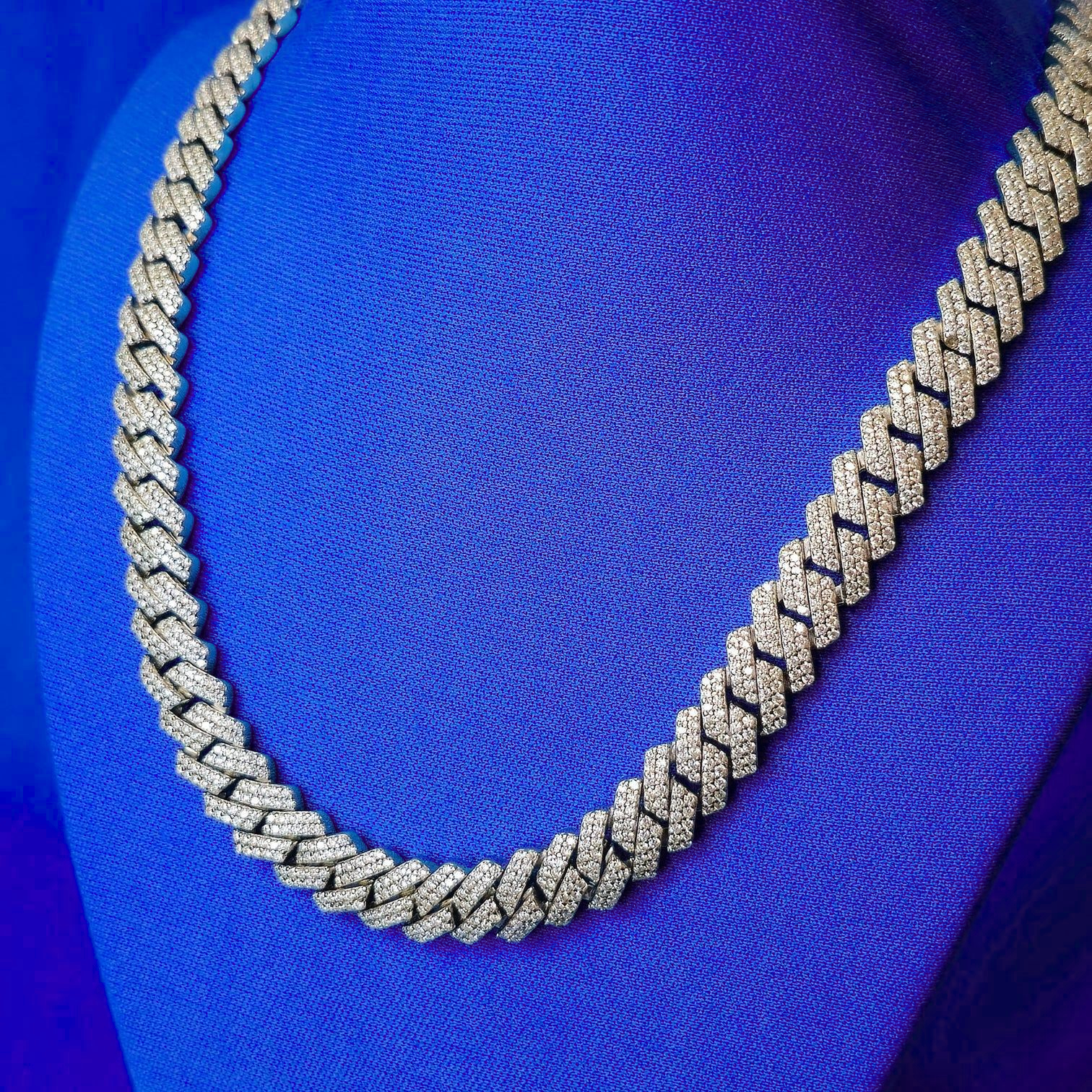 925 Silver Moissanite Curb Cuban Chain 10MM