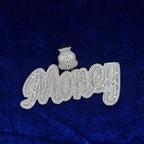 925 Silver Moissanite Custom Money Pendent.