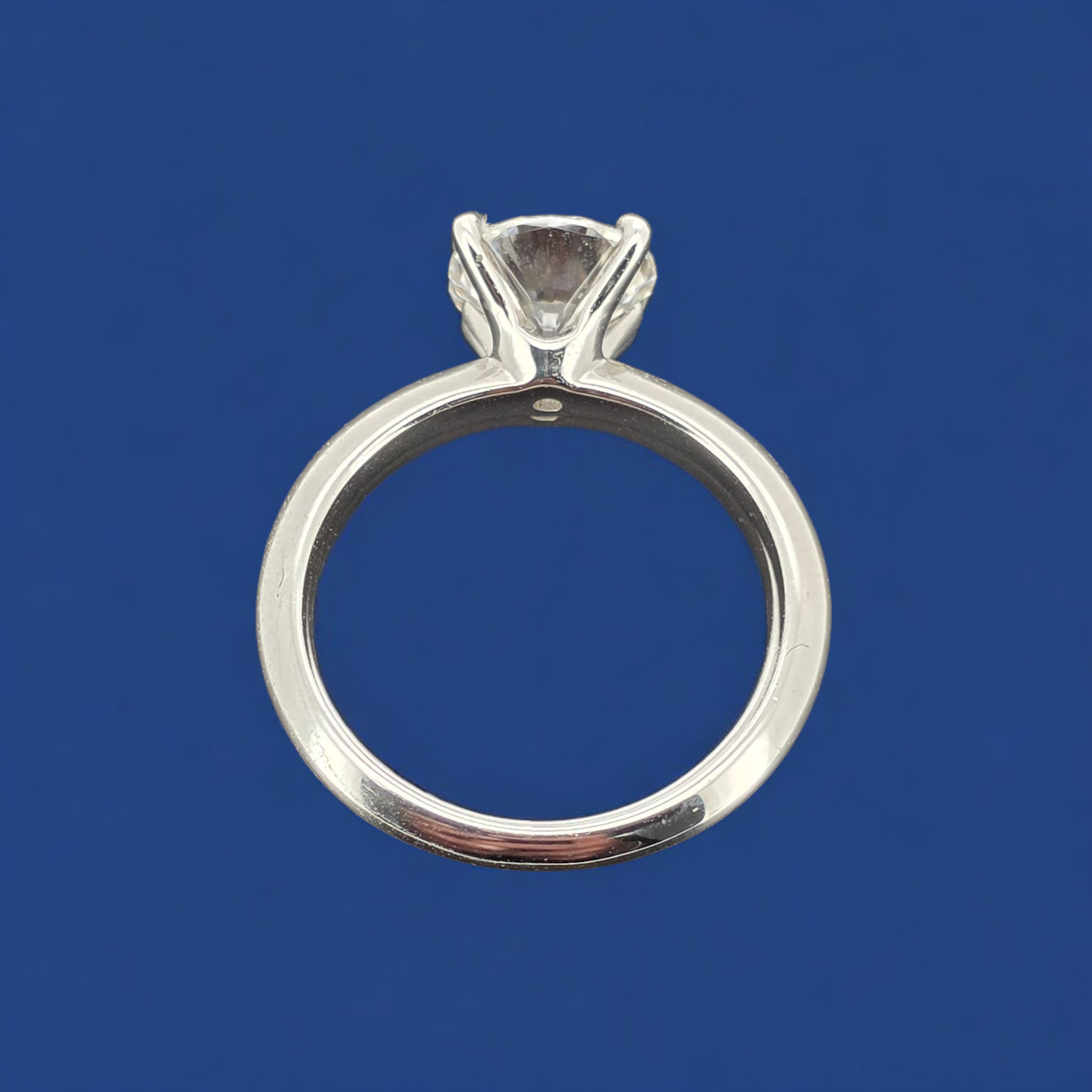 925 Silver Moissanite Round solitaire Ring 2 CTW