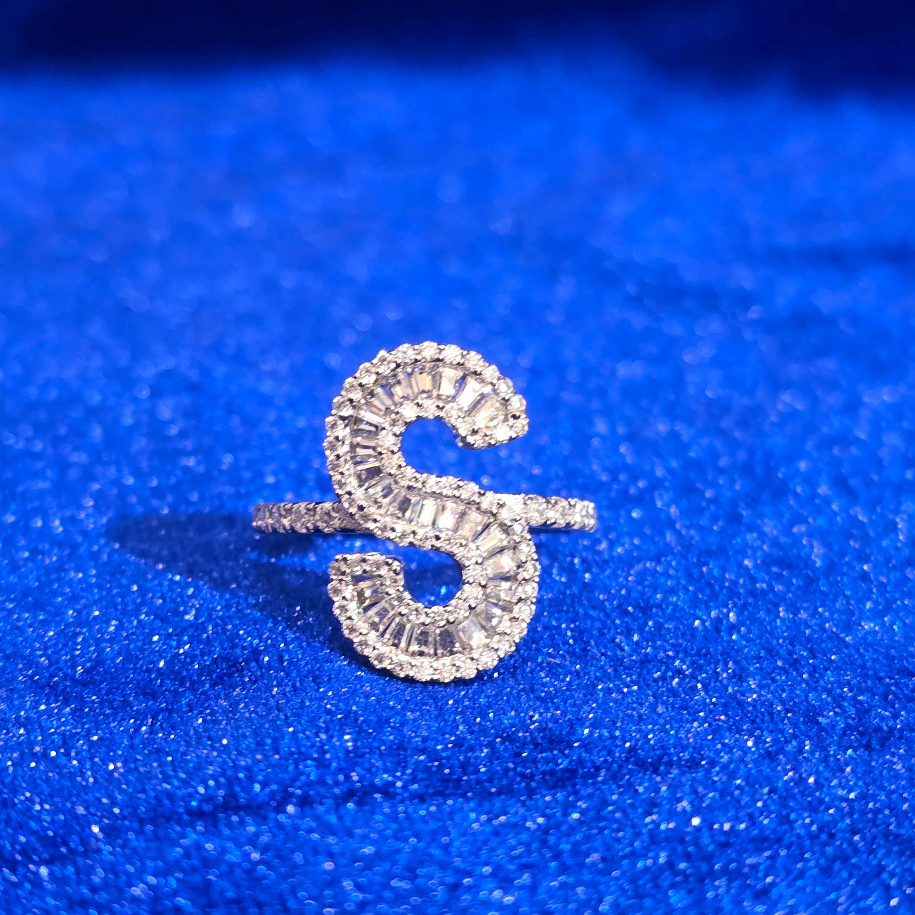 925 Silver Moissanite Custom Initial Rings