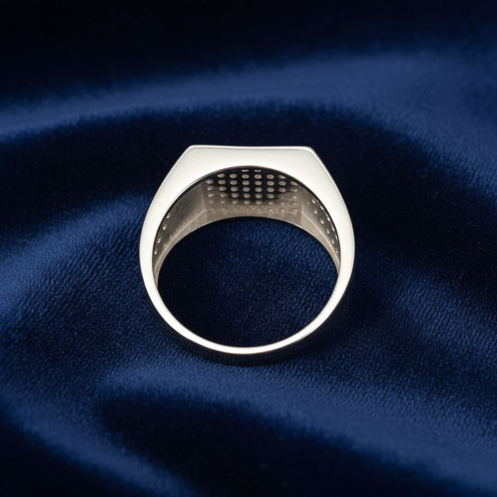 925 Silver Moissanite Square Ring at Flawless Jewelry